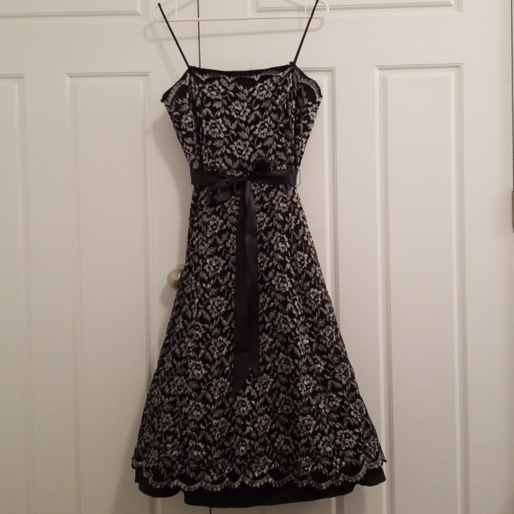 Black & silver lace dress size 12